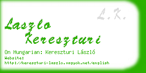 laszlo kereszturi business card